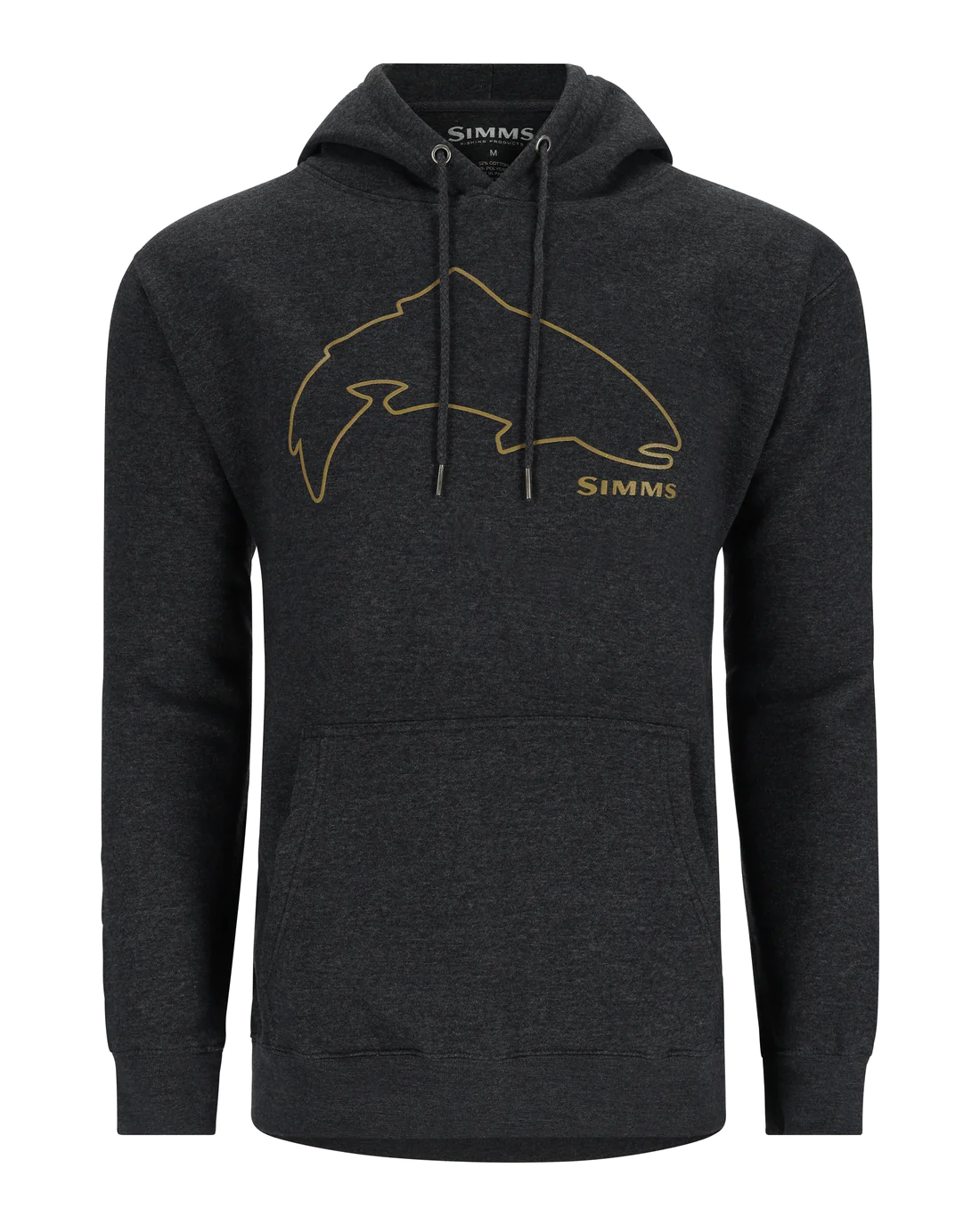 Poleron Simms  TROUT OUTLINE HOODY CHARCOAL HEATHER