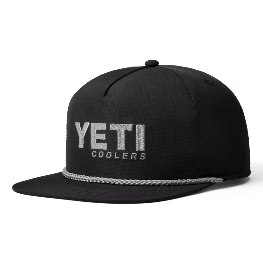 Yeti Mid Pro Flat Brim Rope Hat Black