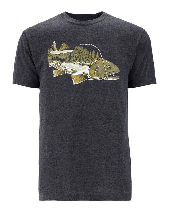 POLERA SIMMS M’S SPRING FLOW T-SHIRT CHARCOAL HEATHER