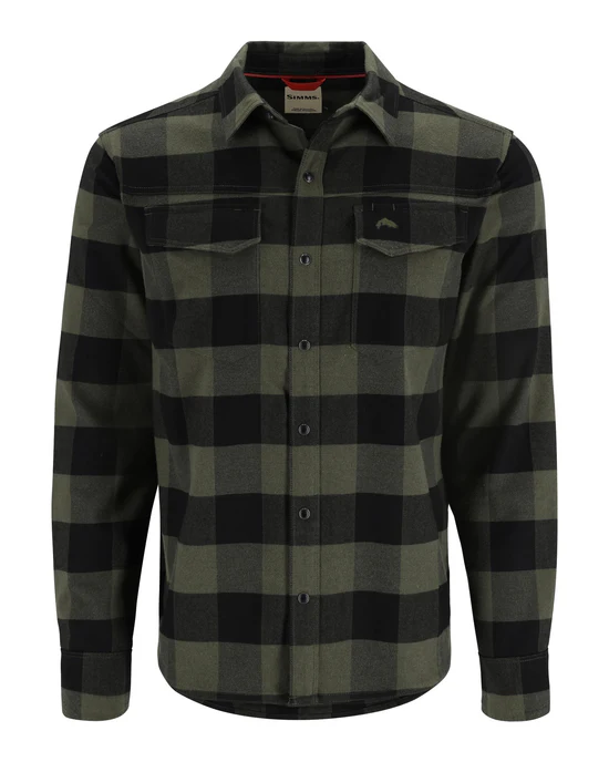 Simms Gallatin Flannel Fishing Shirt Loden Buffalo