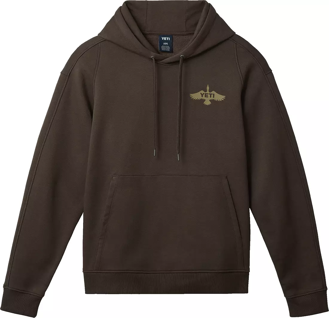 POLERON  YETI® Duck Badge Fleece Hoodie Brown